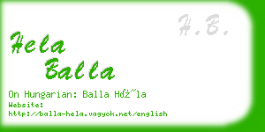 hela balla business card